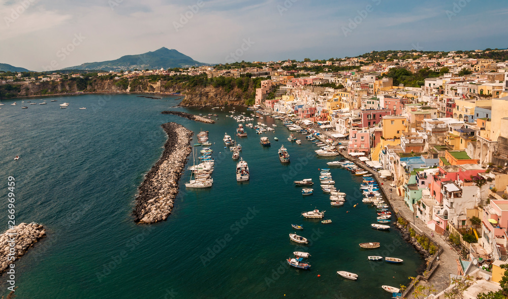 aerial view of the Procida coast