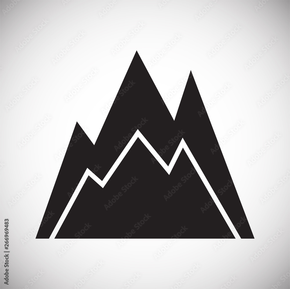 Mountain icon on background for graphic and web design. Simple vector sign. Internet concept symbol for website button or mobile app. Mountain icon on background for graphic and web design. Simple vector sign. Internet concept symbol for website button or mobile app.