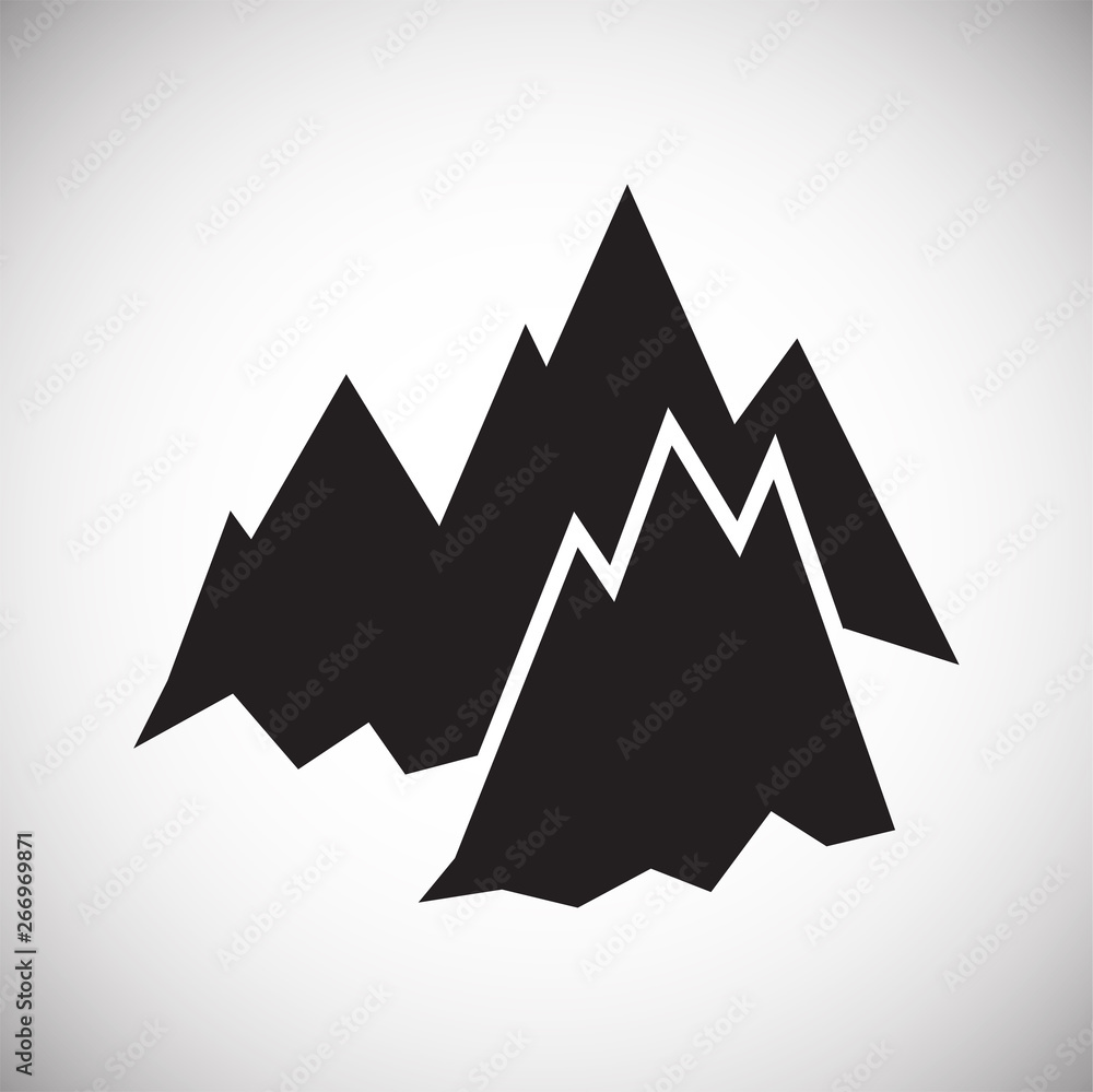 Fototapeta premium Mountain icon on background for graphic and web design. Simple vector sign. Internet concept symbol for website button or mobile app.