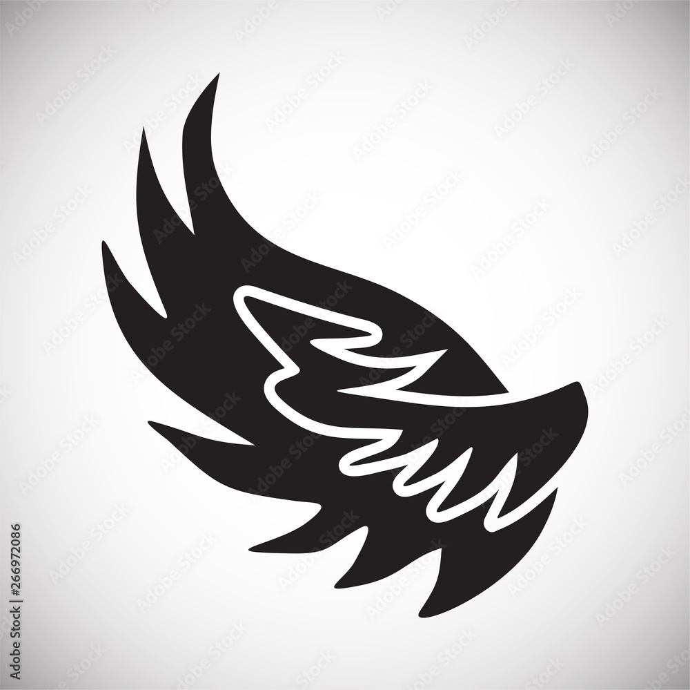 Wing icon on white background for graphic and web design. Simple vector sign. Internet concept symbol for website button or mobile app. Wing icon on white background for graphic and web design. Simple vector sign. Internet concept symbol for website button or mobile app.