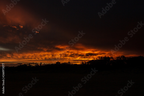 colorfull sunset at Noosaville beach  Sunshine Coast  Australia.