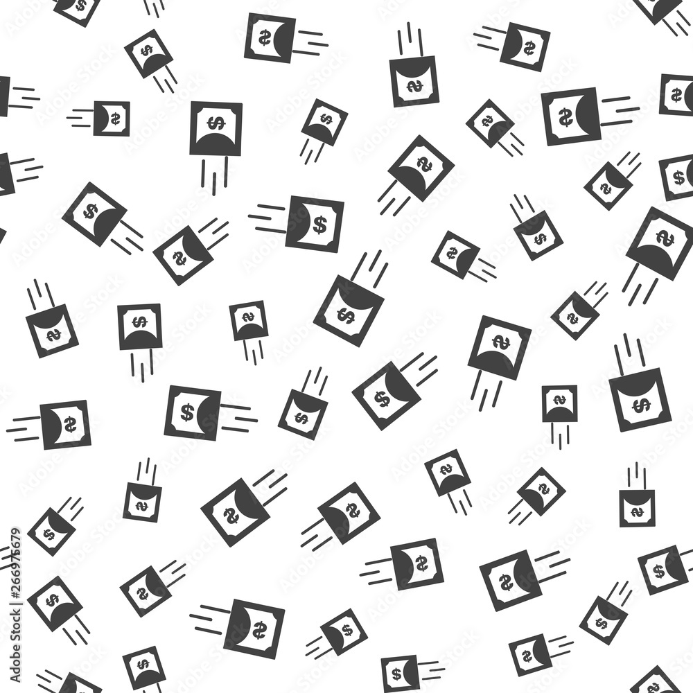 Vector icon of the movement of dollar. Symbol of fast money endless pattern. Vector seamless pattern on a white background. Vector icon of the movement of dollar. Symbol of fast money endless pattern. Vector seamless pattern on a white background.
