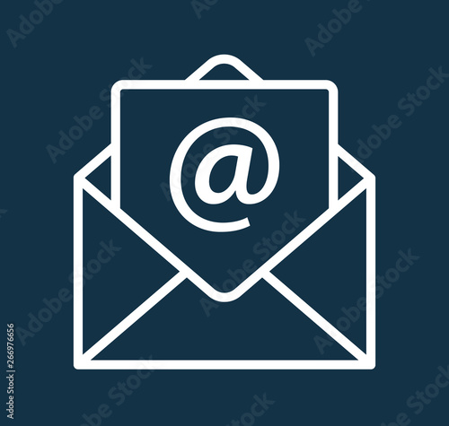 E-Mail letter icon line art symbol vector illustration