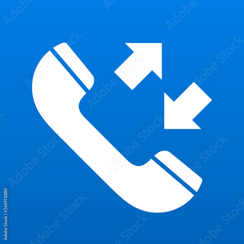 Phone symbol for incoming and outgoing communication vector illustration