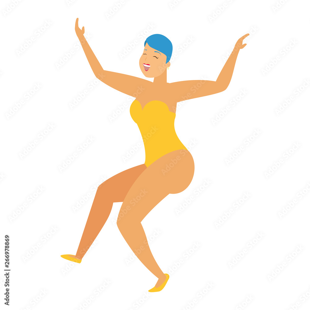 dancer woman in swimsuit character