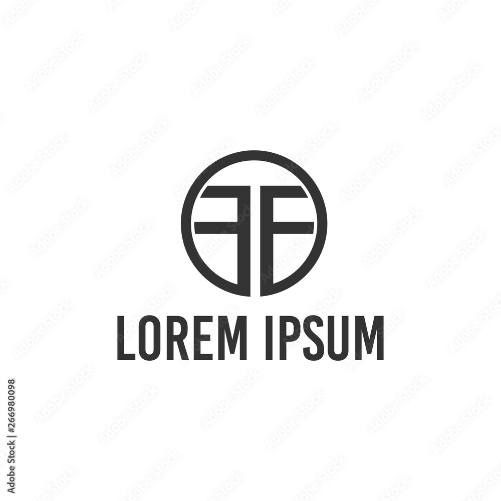 vector illustration double letter f and circle logo design vector illustration double letter f and circle logo design