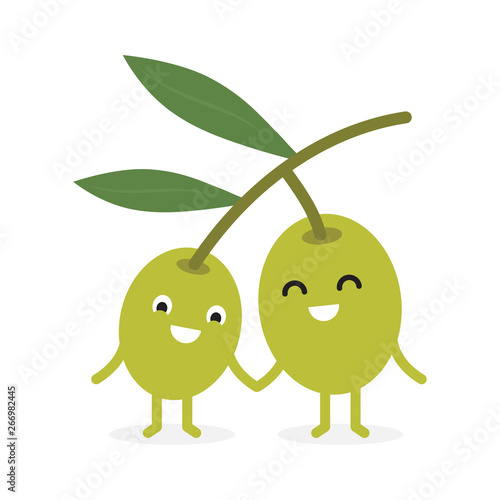 Funny happy cute smiling olives