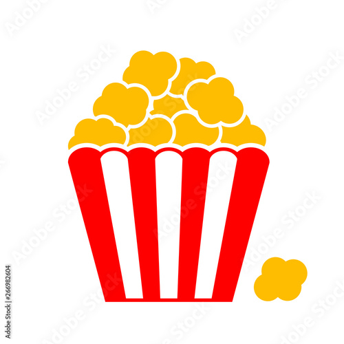 Red color popcorn vector icon