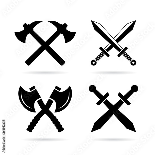Old weapon emblem set