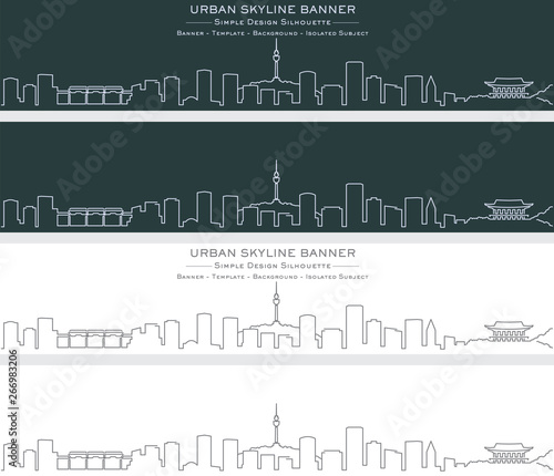 Daegu Single Line Skyline Banner