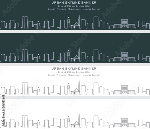 Tirana Single Line Skyline Banner