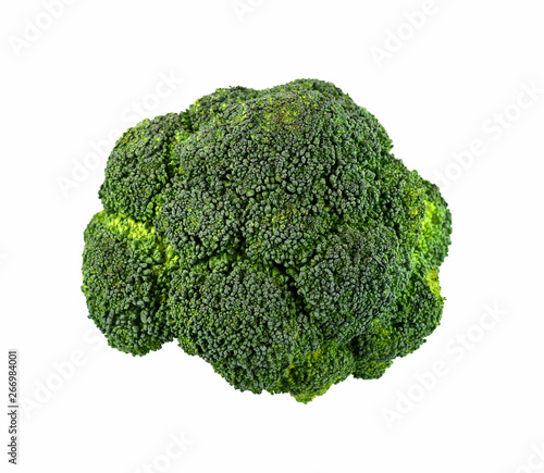 Broccoli isolated on a white background. Fresh raw broccoli on white surface.