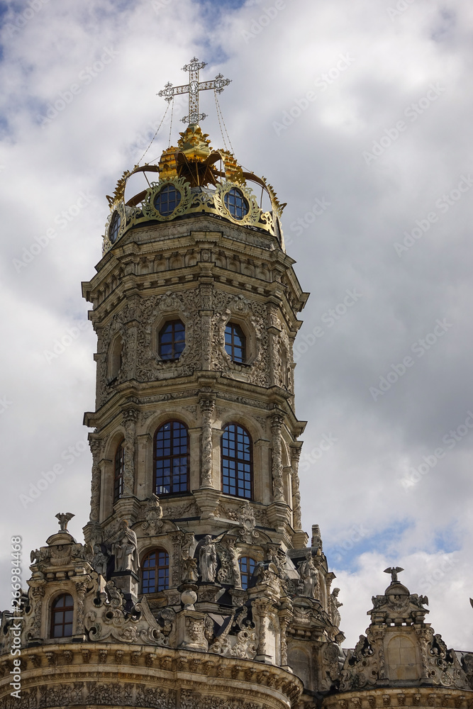 Exterior view to Church of Sign of Blessed Virgin in Dubrovitsy Znamenskaya church in Podolsk Moscow region, Russia