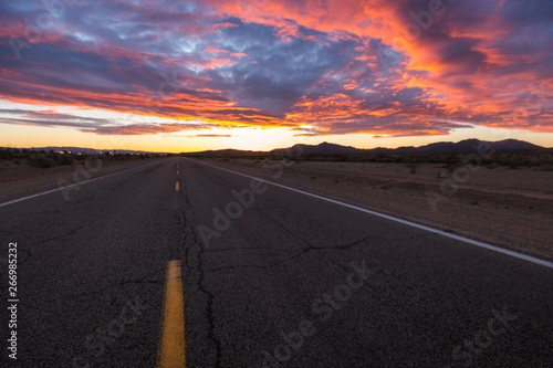 Highway Desert Sunset