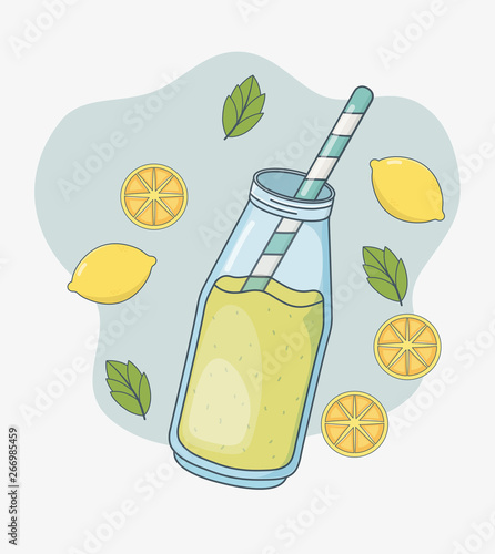 lemon juice bottle with straw