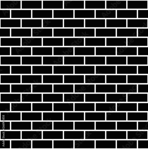       Black brick wall. background texture seamless pattern vector illustration.
