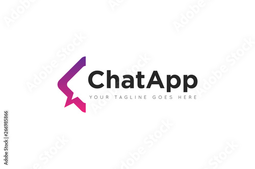 chat logo and icon vector illustration design Template