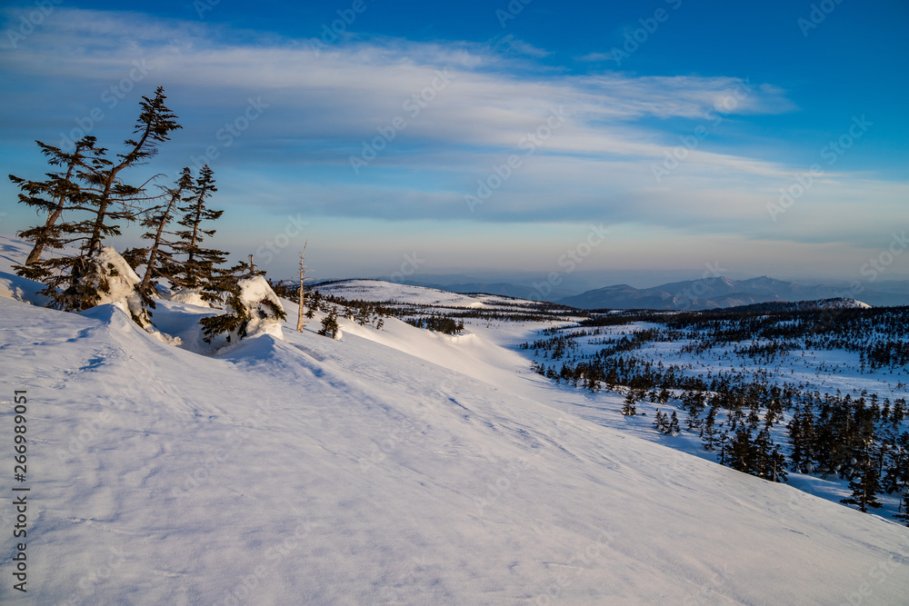 Snowy scenery of Hachimantai in Tohoku region Snowy scenery of Hachimantai in Tohoku region