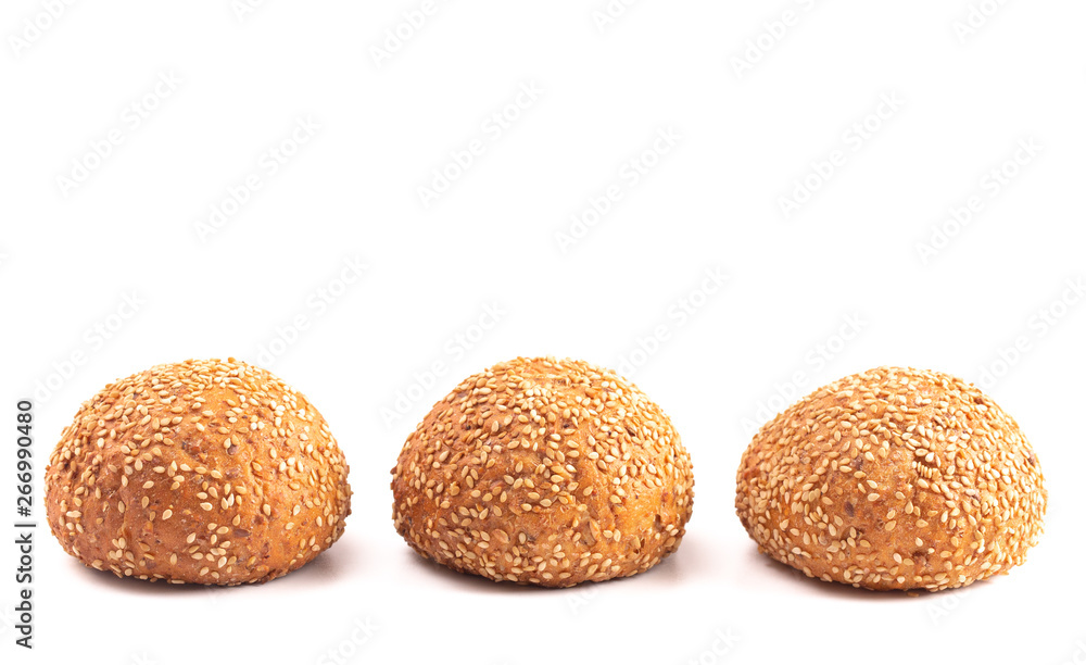 Sesame Seed Rolls on a White Background Sesame Seed Rolls on a White Background