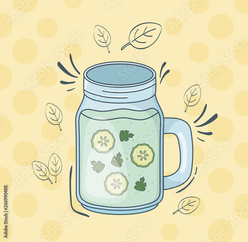 cucumber juice jar healthy drink