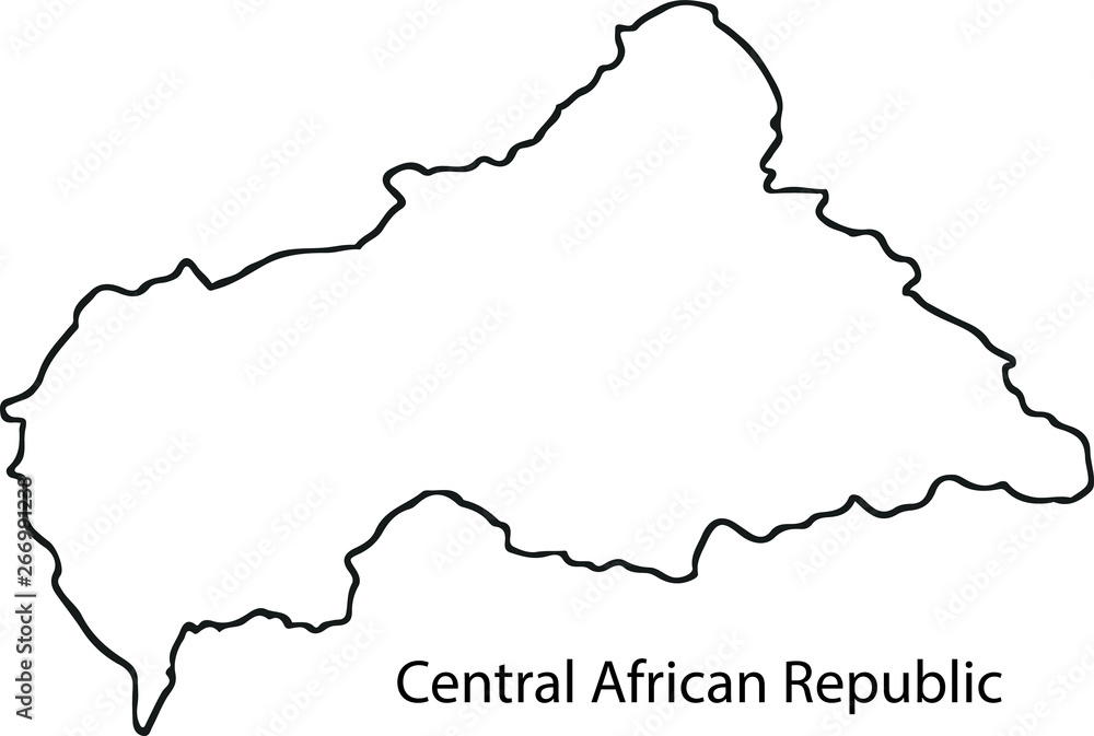 Central African Republic - High detailed outline map