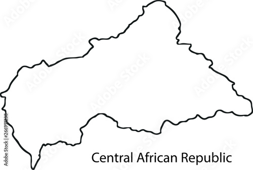 Central African Republic - High detailed outline map