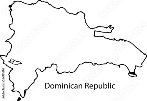 Domenican republic - High detailed outline map