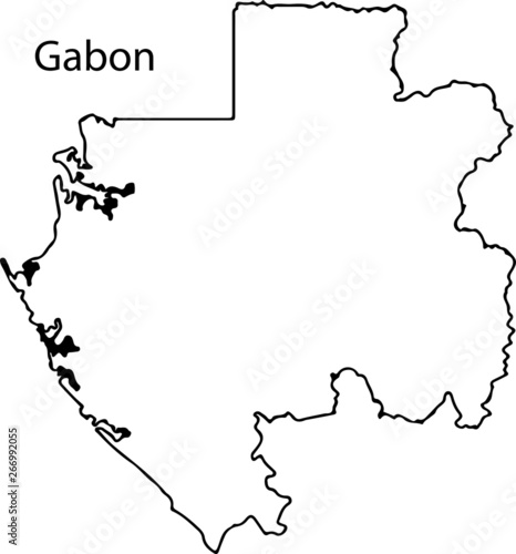 Gabon - High detailed outline map