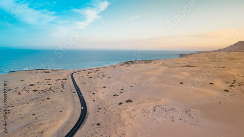 aerial view east coast of fuerteventura