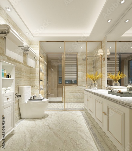 3d render of luxury bathroom