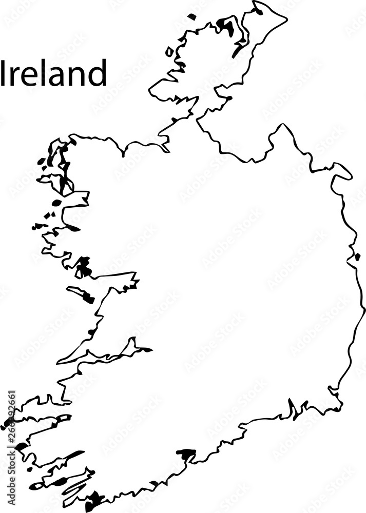 Ireland - High detailed outline map
