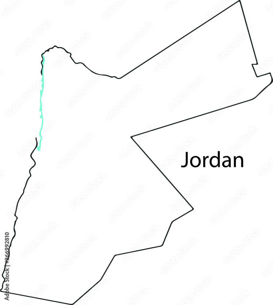 Jordan - High detailed outline map Jordan - High detailed outline map