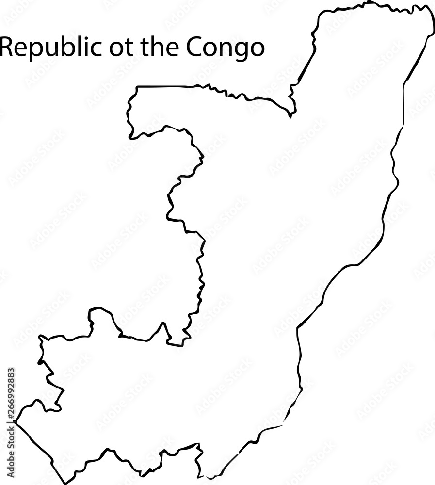 Obraz premium Republic of the Congo - High detailed outline map