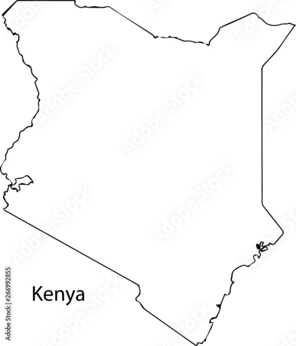 Kenya - High detailed outline map