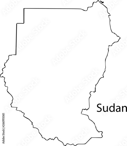 Sudan - High detailed outline map