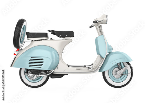 Vintage Scooter Motorcycle Isolated