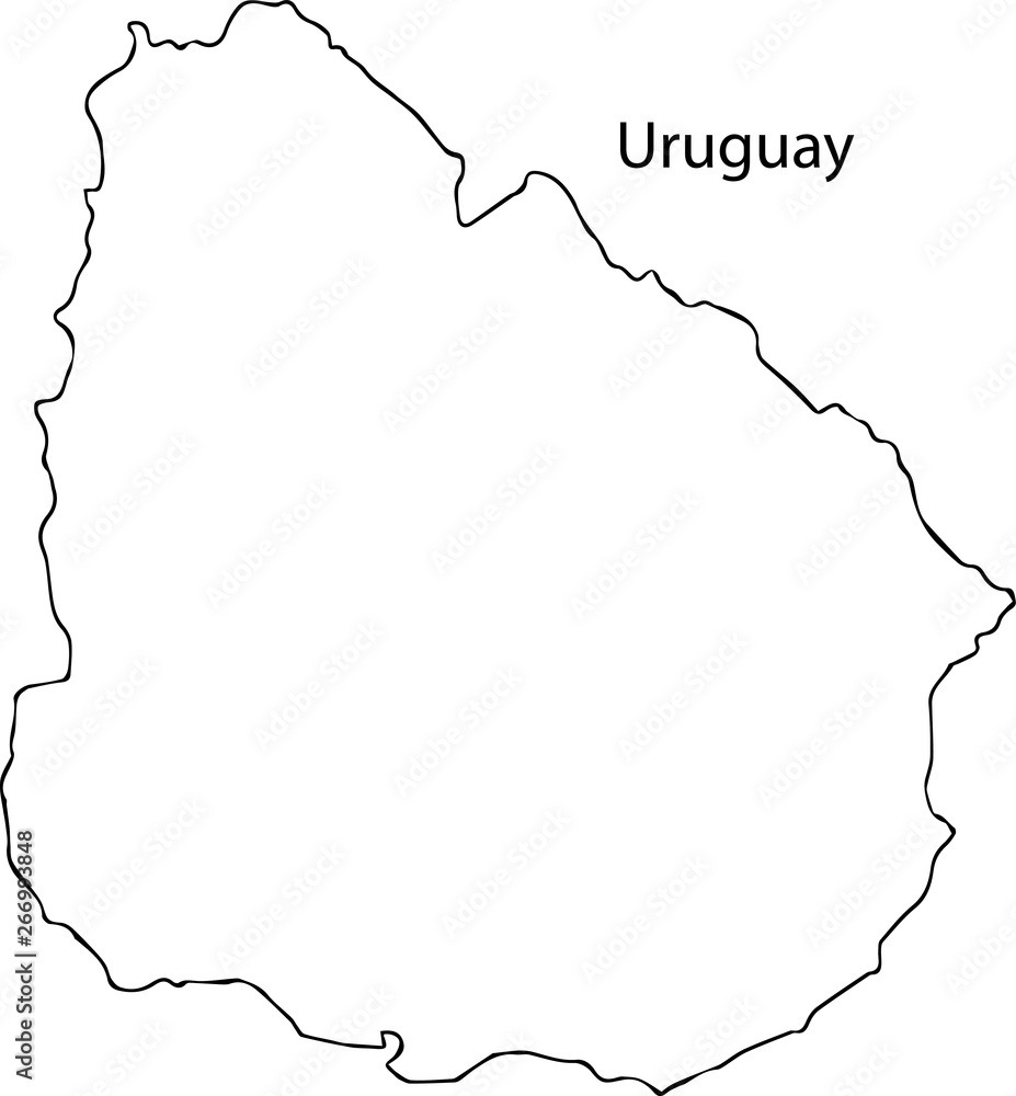 Uruguay - High detailed outline map Uruguay - High detailed outline map