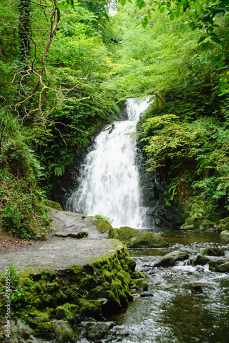 Irish waterfall at Gleno village  County Antrim