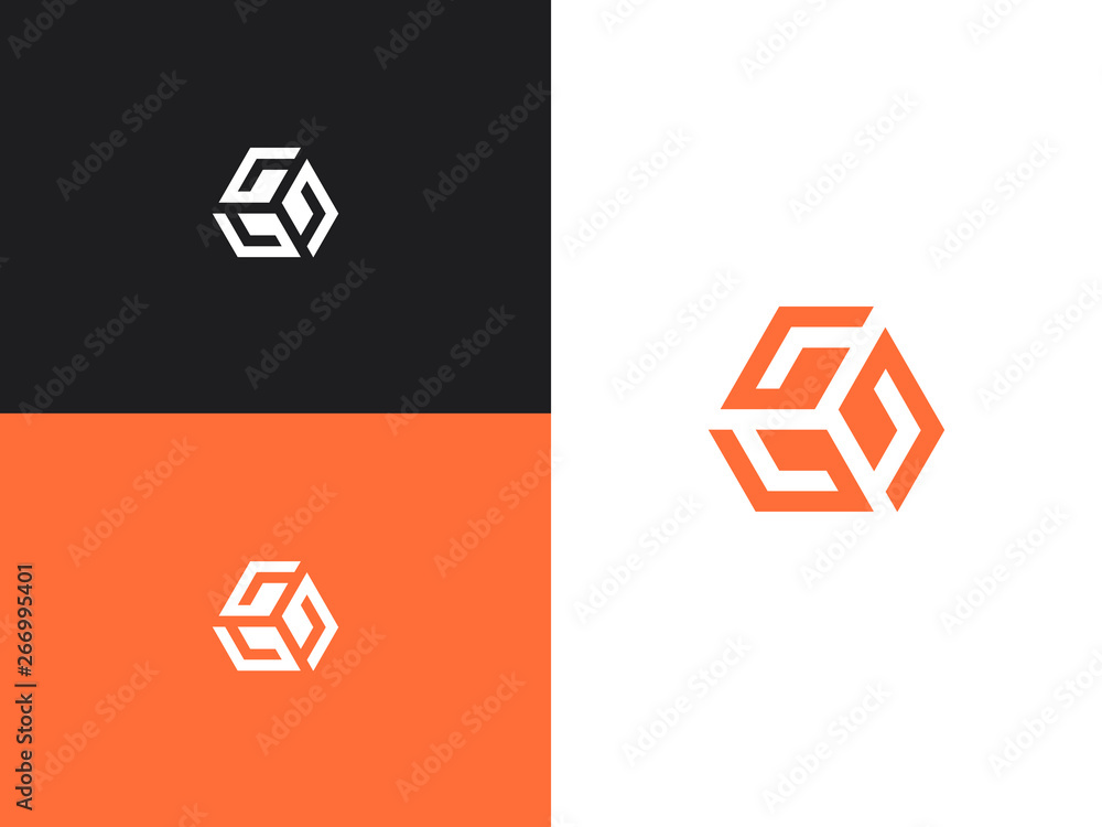 Logo three letters G. Initials, icon design template.