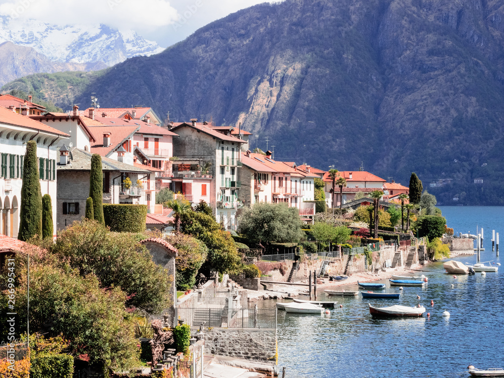 view of Ossuccio, an ancient fishing village overlooking the Como lake. Italy