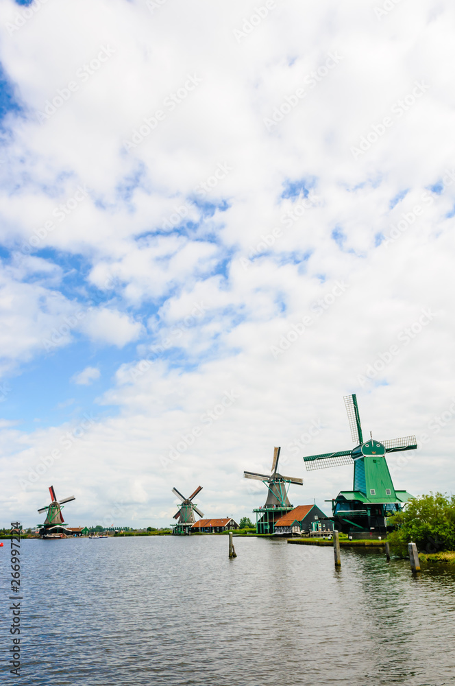 Windmills at De Zaanse Schans, Netherlands