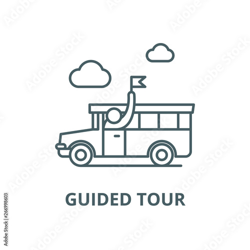 Guided tour vector line icon, outline concept, linear sign