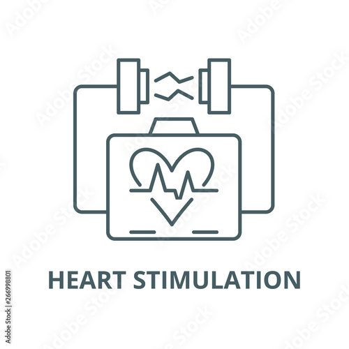 Heart stimulation vector line icon, outline concept, linear sign photo