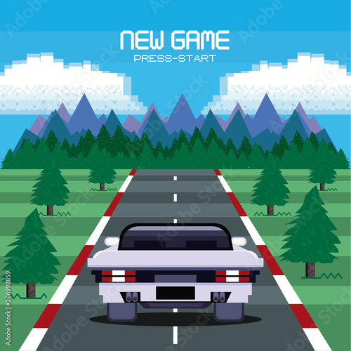 Retro videogame  screen arcade background card