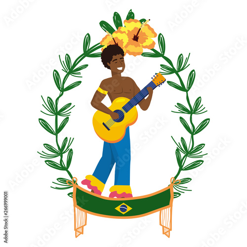 man celebrating brazil carnival