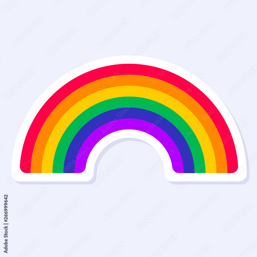 Obraz premium Rainbow. LGBTQ+ related symbol in rainbow colors. Gay Pride. Raibow Community Pride Month. Love, Freedom, Support, Peace Symbol. Flat Vector Design Isolated on White Background
