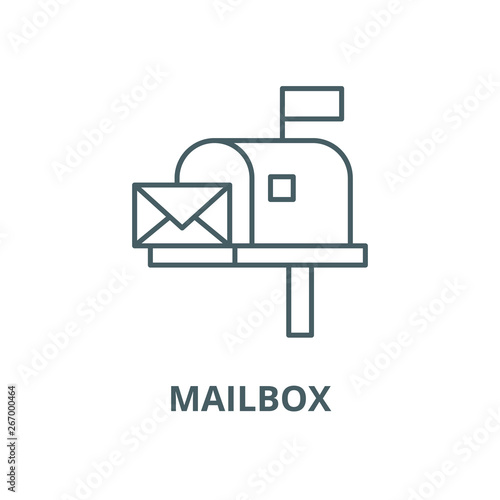 Mailbox vector line icon, outline concept, linear sign