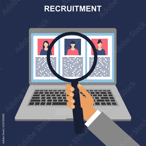 Concept of searching professional staff. Concept Recruitment Specialists. Find person for job opportunity design. 