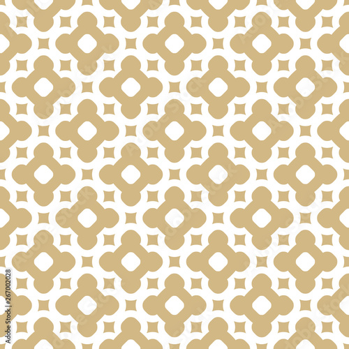 Vector golden ornament in Moroccan style. White and gold floral seamless pattern