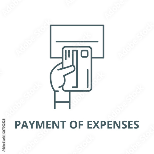 Payment of expenses vector line icon, outline concept, linear sign